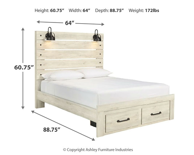 Cambeck  Panel Bed With 2 Storage Drawers