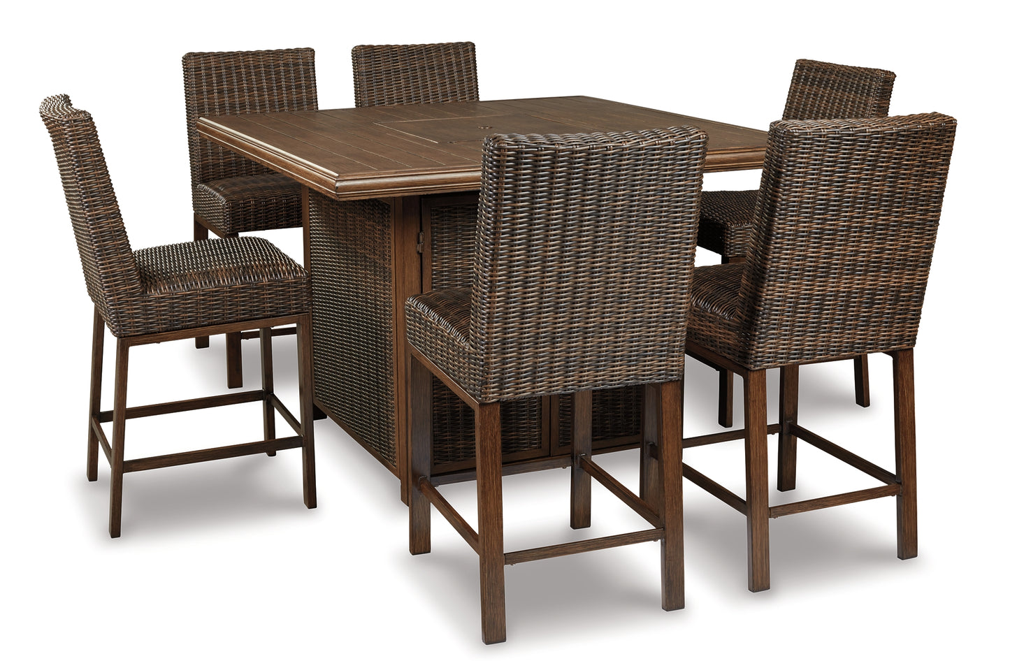 Paradise Trail Outdoor Bar Table and 6 Barstools