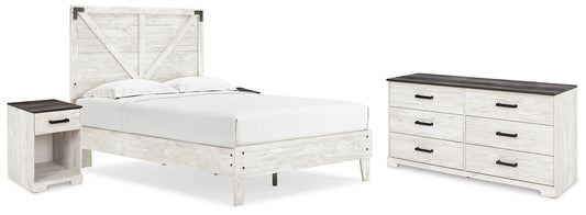 Shawburn Full Platform Bed with Dresser and 2 Nightstands