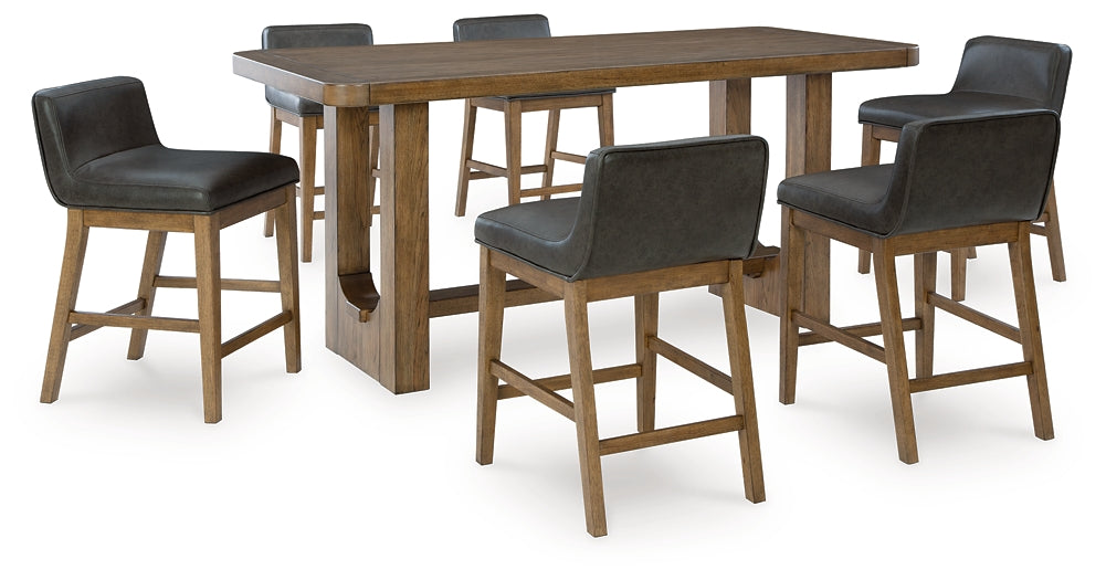 Cabalynn Counter Height Dining Table and 6 Barstools