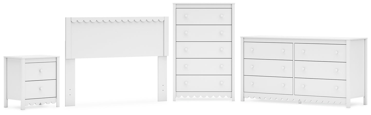 Hallityn Full Panel Headboard with Dresser, Chest and Nightstand