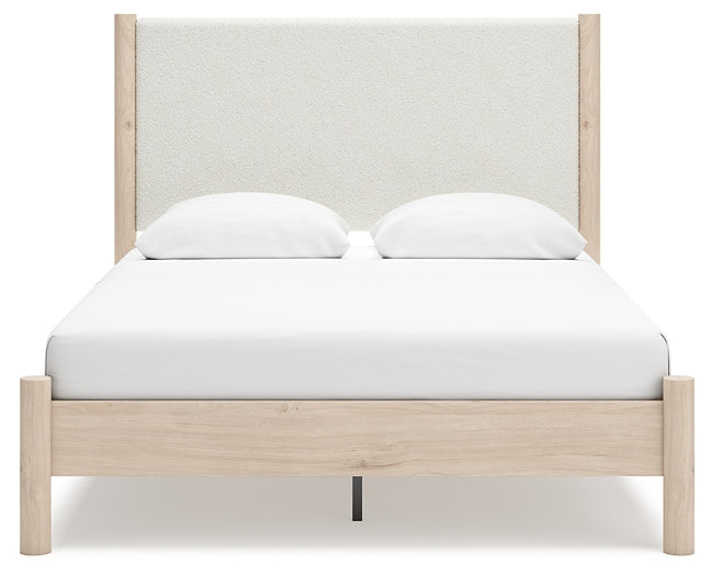 Cadmori Queen Upholstered Panel Bed with 2 Nightstands