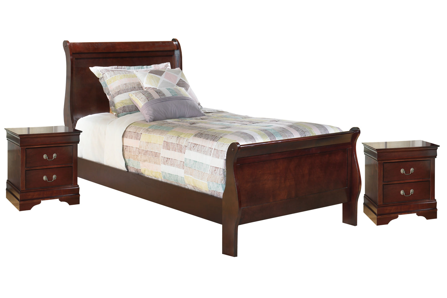 Alisdair Twin Sleigh Bed with 2 Nightstands