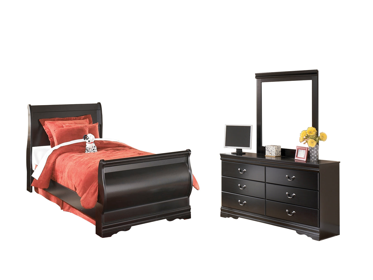 Huey Vineyard Twin Sleigh Headboard with Dresser