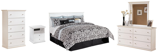 Bostwick Shoals King/California King Panel Headboard with Mirrored Dresser, Chest and Nightstand