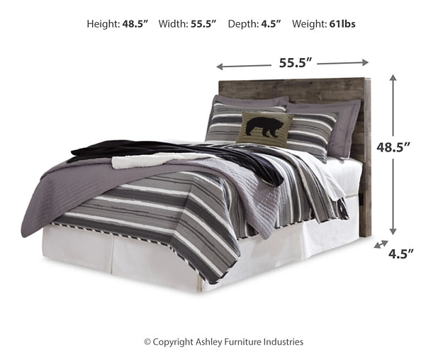 Derekson Full Panel Headboard with Mirrored Dresser, Chest and 2 Nightstands